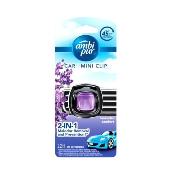 Ambi Pur Car Mini Clip Lavender Comfort Car Air Freshener 2.2ml