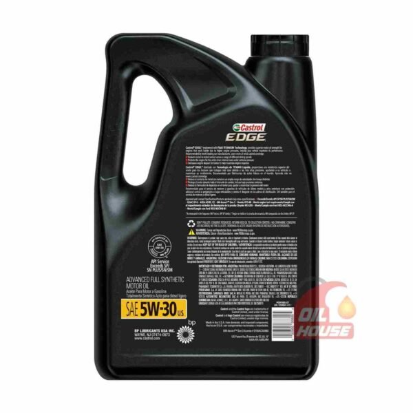 Castrol EDGE 5W-30 Advanced Full Synthetic Motor Oil – 5 Quart - Image 2