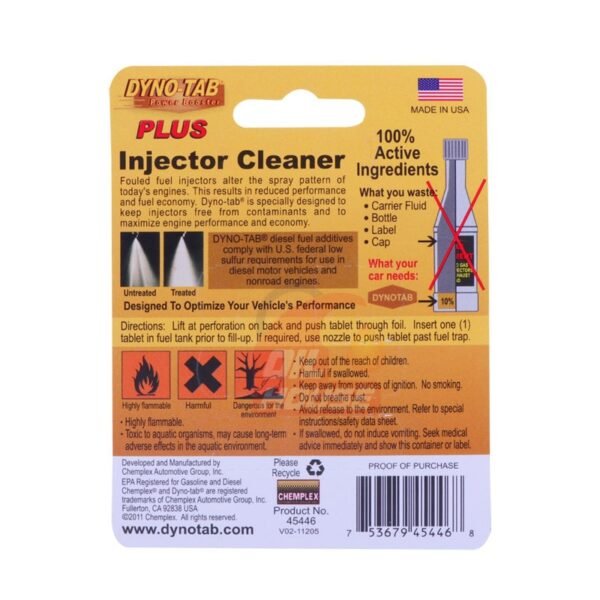 Dyno Tab Injector Cleaner Plus 6-Tab Card - Image 2