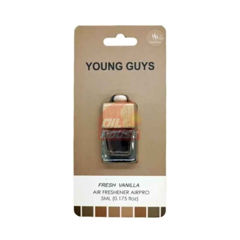 Young Guys Fresh Vanilla Hanging Bottle Auto Air Freshener 5ml