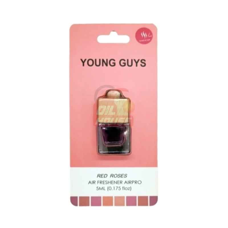 Young Guys Red Roses Hanging Bottle Auto Air Freshener 5ml